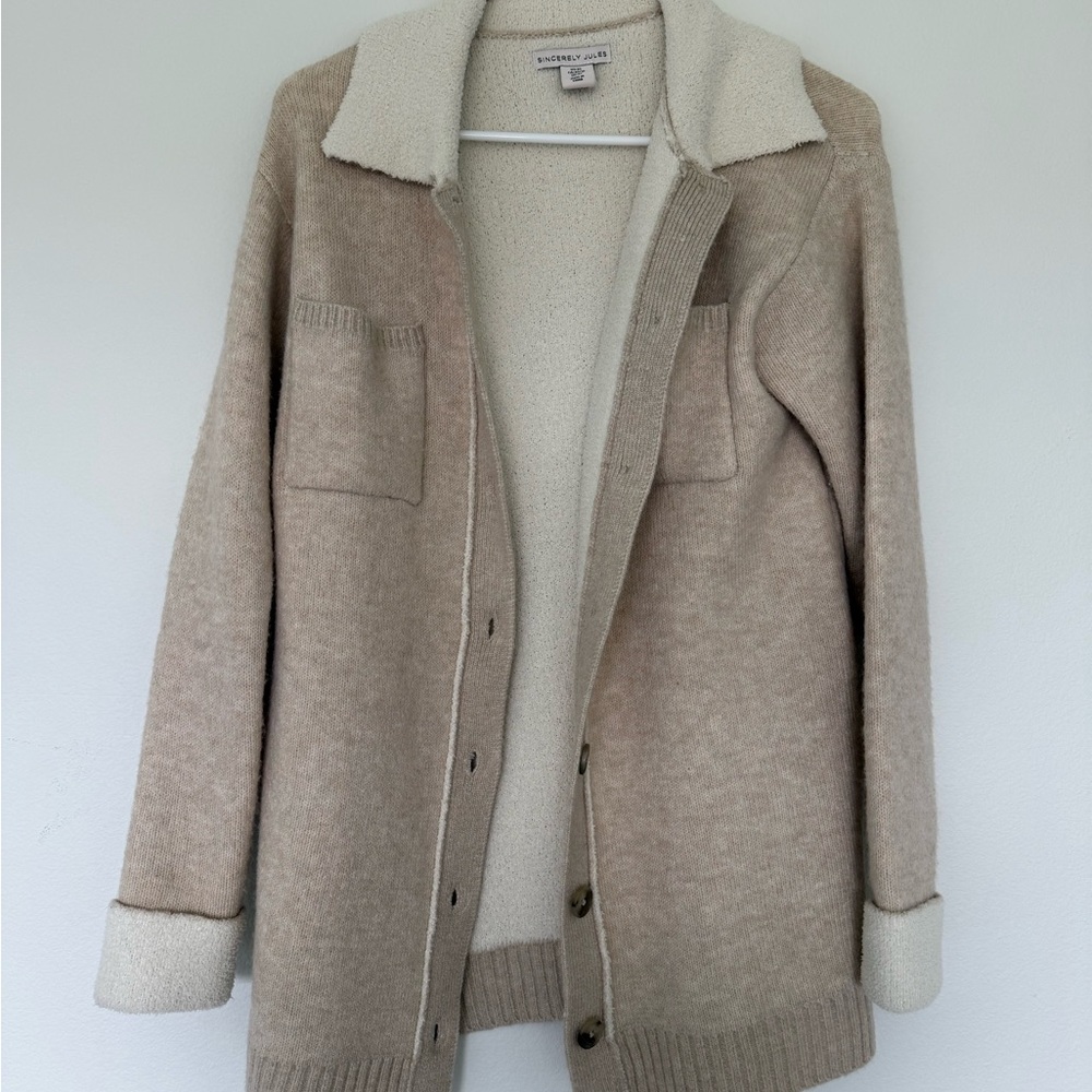 Sincerely Jules Cream Bouclé Knit Cardigan